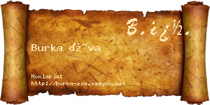 Burka Éva névjegykártya